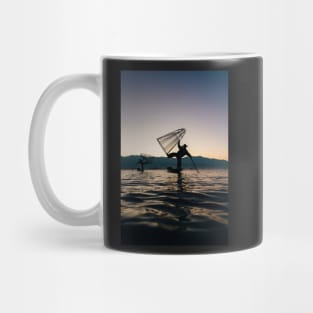 Two Traditional Fishermen on Inle Lake, Burma Mug